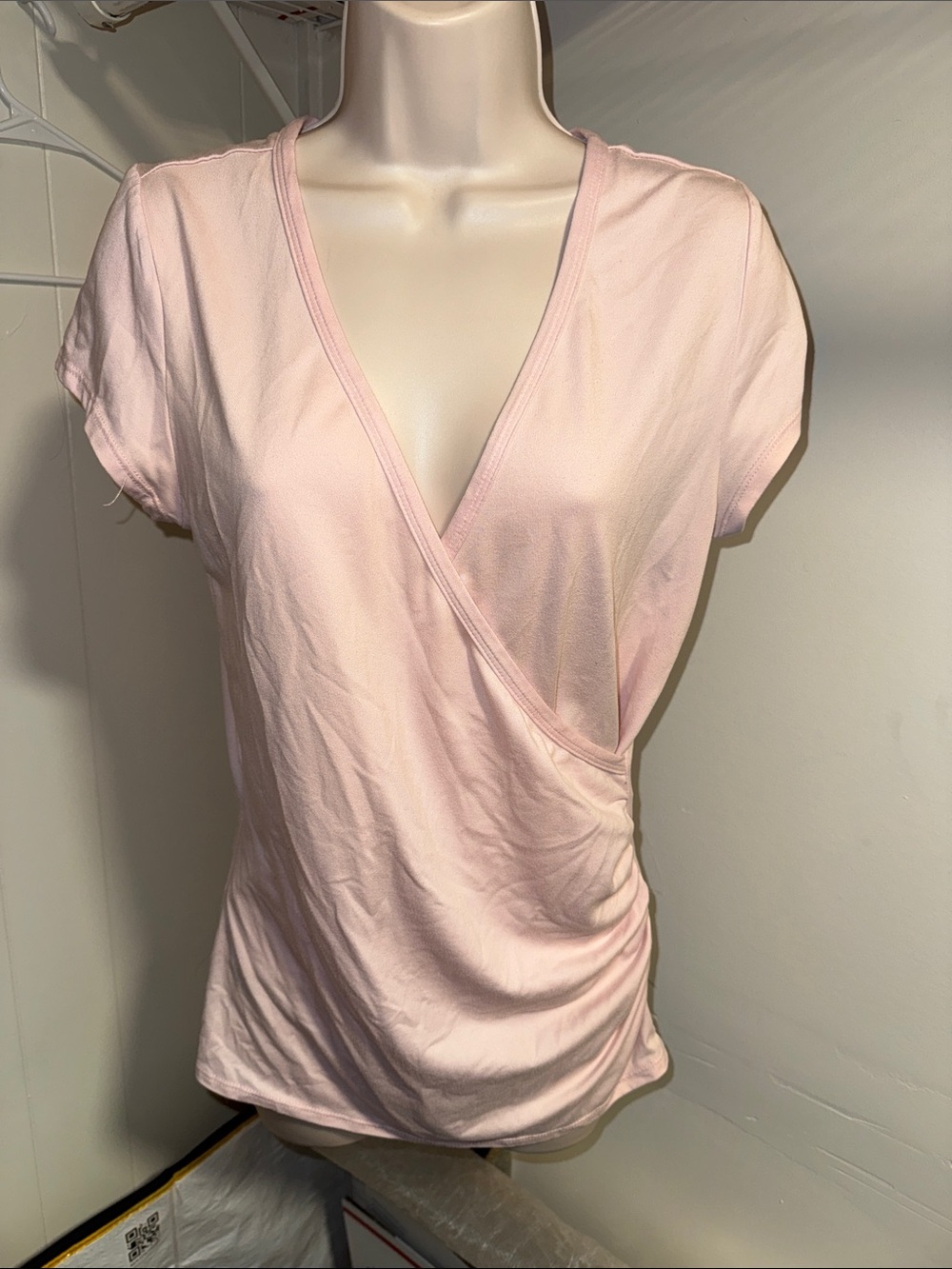 eye candy Light Pink Wrap-Style Short Sleeve Camisole